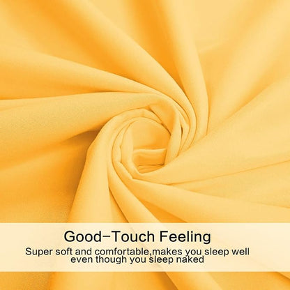 Best Season 4 Piece Bed Sheet Set (Queen,Yellow) 1 Flat Sheet,1 Fitted Sheet and 2 Pillow Cases,100% Brushed Microfiber 1800 Luxury Bedding,Deep Pockets,Extra Soft & Fade Resistant