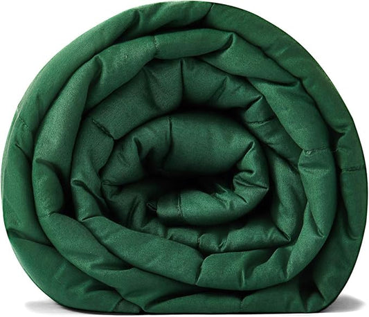 RelaxBlanket King Size Weighted Blanket | 80''x90'',30lbs | for Single or Double | Premium Cotton Material with Glass Beads | Dark Green