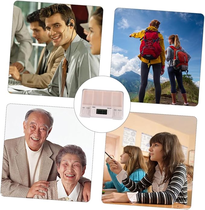 NOLITOY Smart Portable Medicine Organizer with Timed Reminder for Seniors Durable Compartments Case with Alarm Function for Daily Medication Management