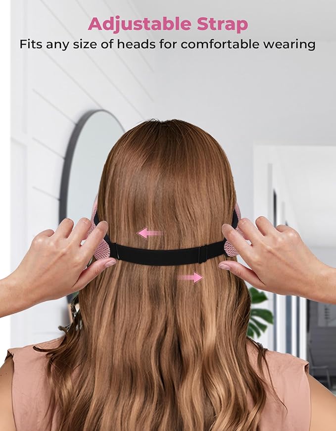 Sleep Mask with Bluetooth Headphones, Removable 3D Contoured Cup, Wireless Eye Mask for Sleep, Sleeping Headphones with Thin Stereo Speakers for Men, Women, Travel, Relaxation - Pink