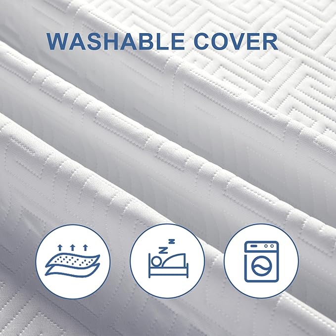 2 Inch Memory Foam Mattress Topper Twin XL, Memory Foam Pad with Removable & Washable Cover, Bed Topper for Back Pain, Non-Slip Ventilated Design, Twin XL Size