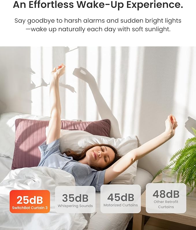 Smart Automatic Curtain Opener with Hub mini - Bluetooth Remote Control with App/Timer, High-Performance Motor, Unlimited Power, Add SwitchBot Hub to Compatible with Alexa, Google Home, HomeKit