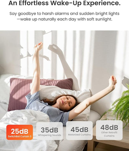 Smart Automatic Curtain Opener with Hub mini - Bluetooth Remote Control with App/Timer, High-Performance Motor, Unlimited Power, Add SwitchBot Hub to Compatible with Alexa, Google Home, HomeKit