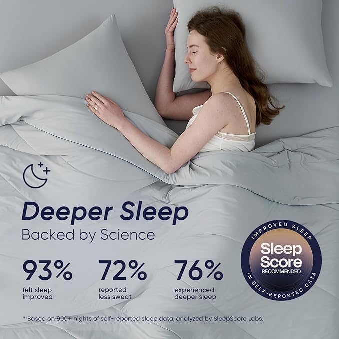 Dream Valley Outlast® Twin Cooling Comforter, NASA-Grade Instant Cooling Blanket for Hot Sleepers, Luxurious Comforter for All Season, Cool Grey, 60"x80"
