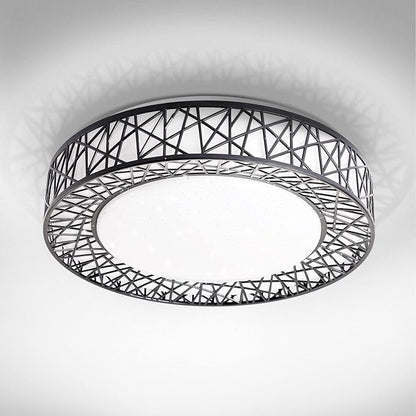 ASD 16 Inch LED Flush Mount Ceiling Light Fixture for Bedroom, 28W 1576LM 5CCT 2700K-5000K, Triac Dimmable Lights, Dining, Living Room, Kitchen Lamps, Modern Home Lighting Fixtures, Black, ETL