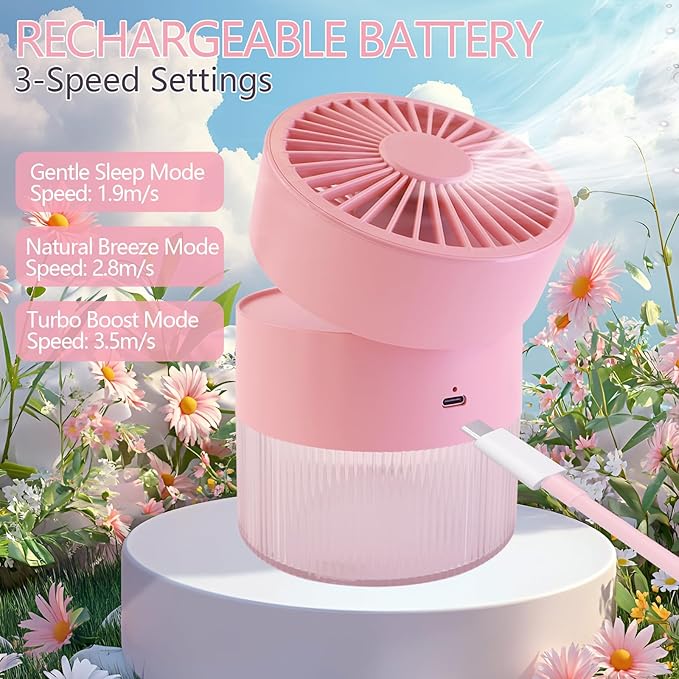 Kylara Mini Humidifier for Office Desk & Bedroom - 350mL Portable USB Personal Humidifiers with Auto Shut-Off, Travel Friendly