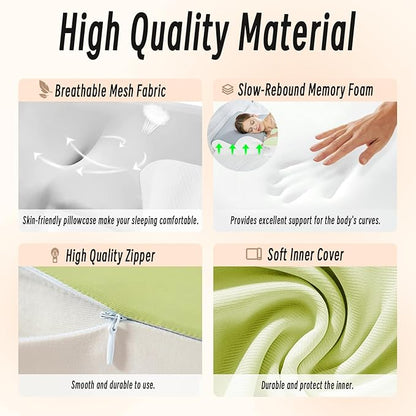 Ornatera Pillow, Restrelief Premium Ergonomic Pillow, Cleshy Ergonomic Pillow Silk Pillowcase, Memory Foam Ergonomic Pillows for Sleeping, Adjustable Cervical Pillow Cozy Sleeping(Grey)