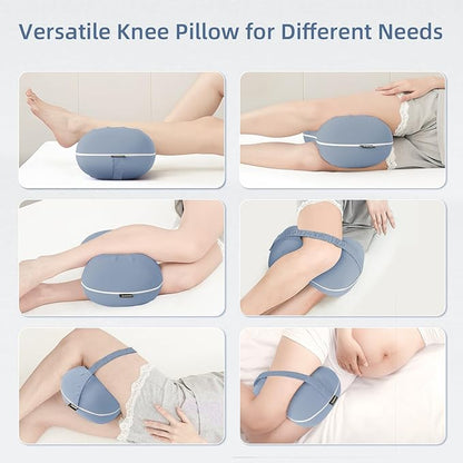 Knee Pillow for Side Sleepers - Cooling Pillows Between Legs for Side Sleeping - Large Memory Foam Knee Pillows for Hip Pain & Spine Alignment (Misty Blue)