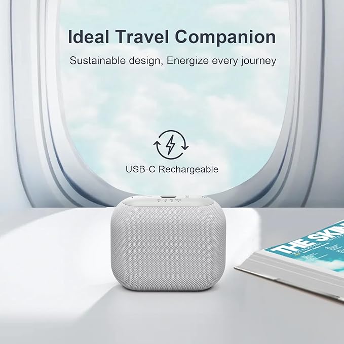 ANJANK Mini Portable Travel White Noise Sound Machine for Adults, 20 Soothing Sounds, Powerful Battery, 30-Level Volume, Sleep Timer, Noise Canceling for Sleeping, Home, Airplane