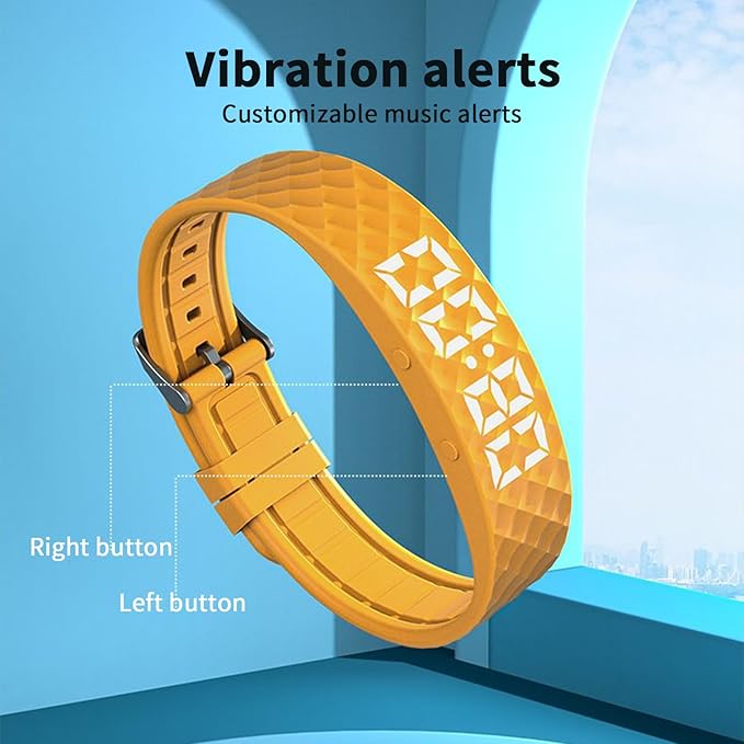 Vibrationswecker Armband | Vibrating Alarm Wristband, Silent Alarm Watch, Wrist Alarms Clock, Gentle Vibration Wakeup Watch, Vibrating Wrist Clock for Deep Sleepers/Hearing