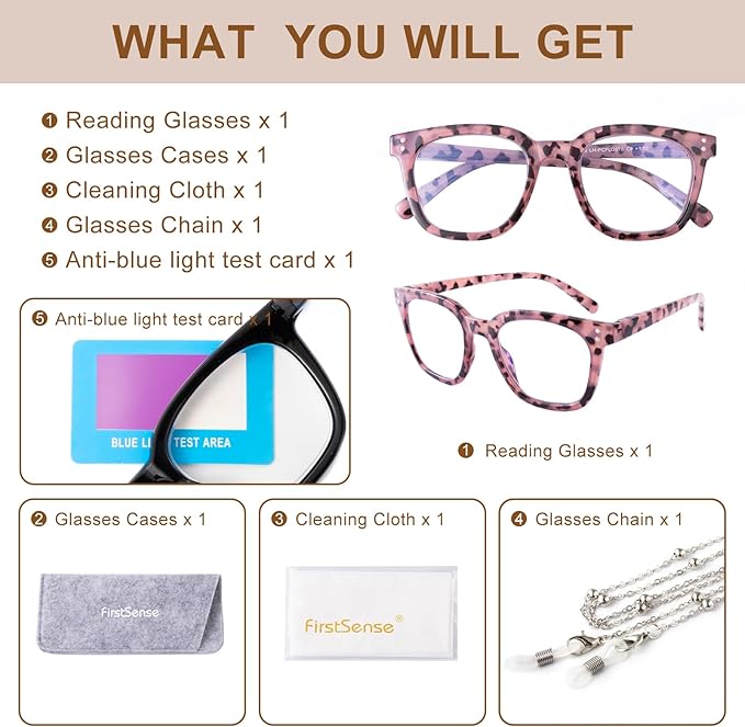 Reading Glasses for Men Women Blue Light Blocking with Spring Hinge, Blocking Readers Anti UV Ray Filter Eyeglasses, Square Computer Reader Glasses, Pink Tortoiseshell, +1.0
