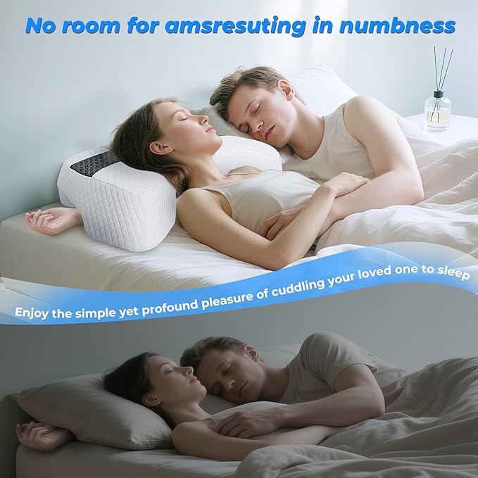 SAHEYER Side Sleeper Pillow with Arm Hole, Upgrad Shoulder Relief System for Neck Pain, Multi-Angle Memory Foam Rotator Cuff Pillow for Adults Side, Back and Stomach Sleeper Pressure-Free Sleep, Black