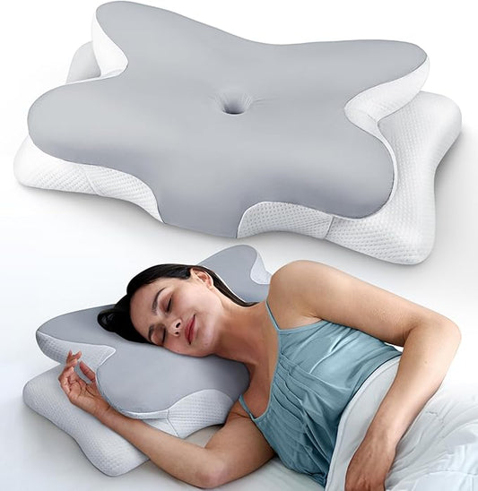 Effective Pain Relief Cervical Neck Pillow for Sleeping, Ergonomic Cooling Side Sleeper Pillow for Neck Support, Odorless Orthopedic Contour Memory Foam Pillows, Bed Pillow for Stomach Back Sleeper