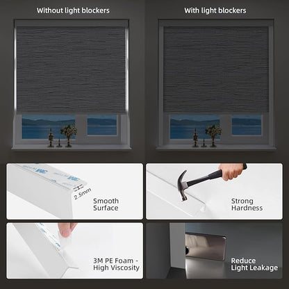 ZSTARR Motorized Blackout Window Blinds Customize Width(21-97 in) Remote Control Wireless and Rechargeable Roller Shades Blinds for Windows, Office,Home, Hotel, Club, Restaurant (Full Blackout Gray)