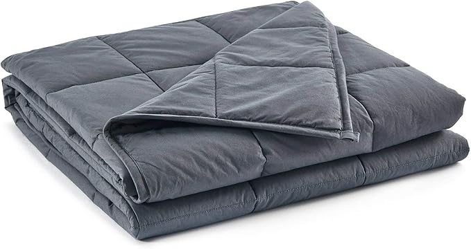 TONGDADA Weighted Blanket (Dark Grey, 90''x108'' 50lb)