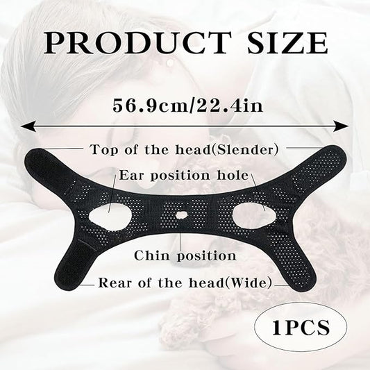 Breathable Upgraded Anti-Snoring Chin Strap with Mesh Structure, Adjustable Jaw Protection Anti-Snoring Strap, Durable Material for Improved Tear Resistance, Comfortable Natural Solution Snore Stopper