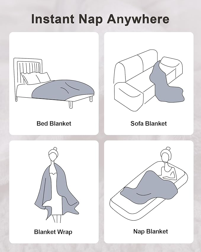 Ultra-Soft Weighted Blanket 15 lbs for Adults, Plush Sherpa Fleece Reversible Weighted Throw Comfort for Relaxation & Cozy Evenings, Hug-Like Security, Evenly Distributed, W60 x L80, Tie-Grey
