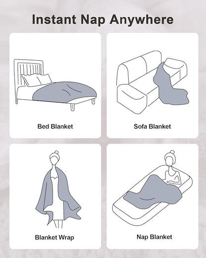 Ultra-Soft Weighted Blanket 15 lbs for Adults, Plush Sherpa Fleece Reversible Weighted Throw Comfort for Relaxation & Cozy Evenings, Hug-Like Security, Evenly Distributed, W60 x L80, Tie-Grey