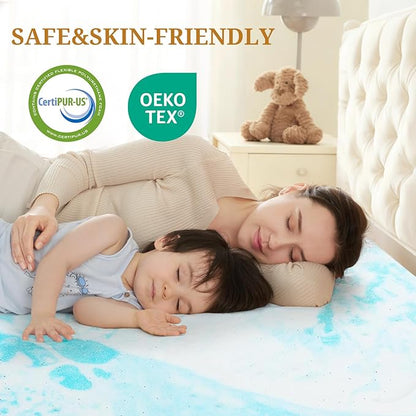 Mattress Topper Twin, 4 Inch Gel Infused Memory Foam Mattress Topper, Pressure Relief, Mattress Pad, Breathable Bed Topper, CertiPUR-US Certified