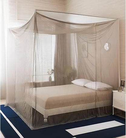 Faraday Fabric Bed Drapes Mesh EMF Protection Canopy, RF Shielding Netting, King Size, Queen Size, Twin Size (Color : Brown, Size : Small)