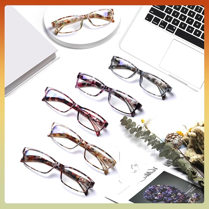 JOSCHOO Computer Reading Glasses for Women and Men 6 Pack Blue Light Blocking Spring Hinge Readers