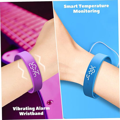 Vibrating Alarm Wristband with Fitness Tracking, Silent Vibration Alarm & Waterproof Design for Heavy Sleepers, Students, Men & Women (Blue)