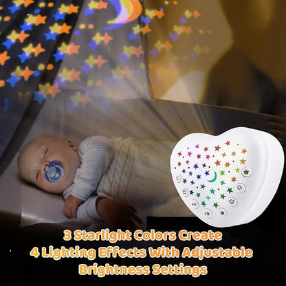 BEREST Sound Machine for Babies, Adults & Kids | 15 Soothing Sounds Featuring White Noise & 9 Lullabies, Cry Sensor, Star Projector | Mini, Rechargeable, Travel Friendly