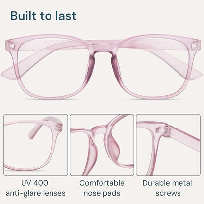 Gaoye Transparent Brown Blue Light Glasses for Computer & Gaming - Anti UV Ray Lenses, Scratch-Resistant & Comfort Fit