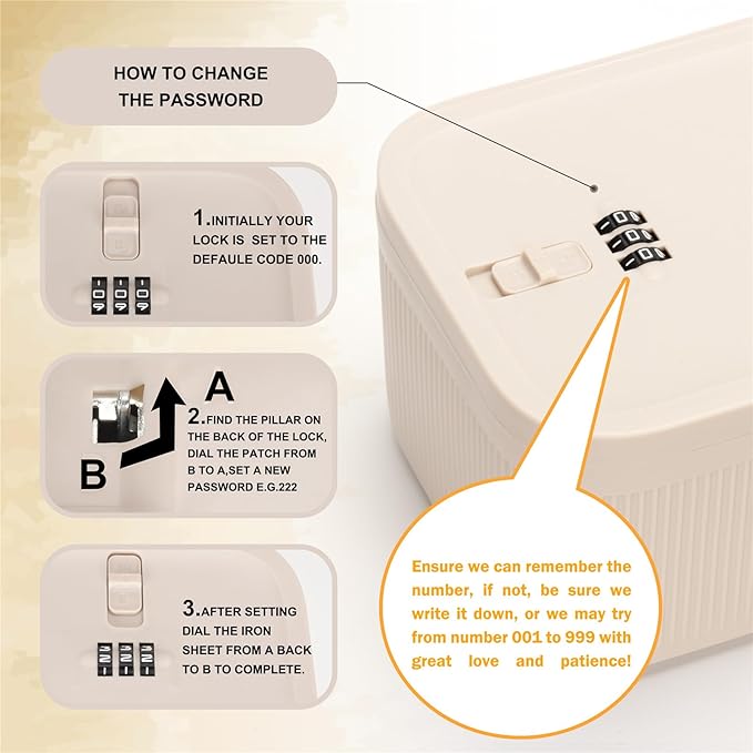 Small Medicine Lock Box with Code for Snacks, Medicine, Mobile Phone Storage, Phone Lock Box Video Games,Social Media,Snacks Cravings,Self-Control Lockable Storage Box, Phone Locker Locking Container