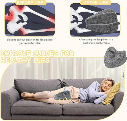 Knee Pillow for Side Sleepers Hip Pain - Between Leg Pillow for Side Sleeping - Sciatica Pain Relief Support for Lower Back, Knees, Joints, and Spine