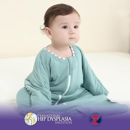 PuppyPaws Baby Sleep Sack 1.5 TOG, Transitional Swaddle with Arms Up Length Sleeves and Mitten Cuffs, Sleep Sack 3-6 Months, Wearable Blanket Baby, 95% Rayon derived from Bamboo, 5% Spandex