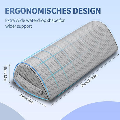 Knee Pillow for Side Sleepers – Ergonomic Memory Foam Leg Pillow for Sciatica, Hip & Back Pain Relief – Bolster Pillow for Back Sleeping, Under Knee Support with Carrying Strap & Washable Cover