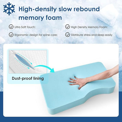 Cooling Leg Pillow for Side Sleepers 100% Cooling Fabric Knee Pillow for Side Sleeping, Leg Elevation Memory Foam Pillow for Hip/Back/Sciatica Pain Relief Helps Spine Alignment -13"x19" (Cooling, S)