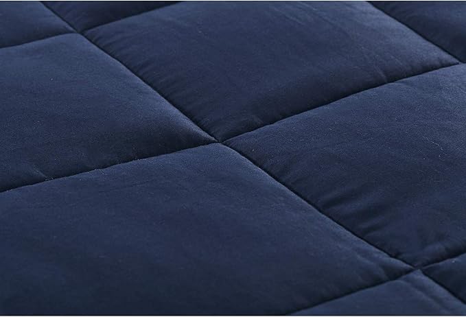 TONGDADA California King Size Weighted Blanket | 90''x108'',40lbs | Perfect for Couples,Designed for Heavy Weight Enthusiasts | Premium Cotton Material with Glass Beads | Navy