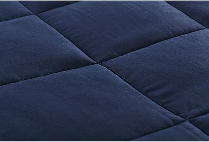 TONGDADA California King Size Weighted Blanket | 90''x108'',30lbs | Perfect for Couples | Premium Cotton Material with Glass Beads | Navy