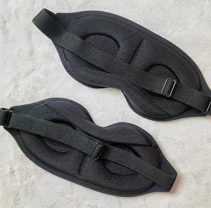 3D Contoured Sleep Mask, Memory Foam, Adjustable Strap, Ergonomic Design for Total Darkness (Black)