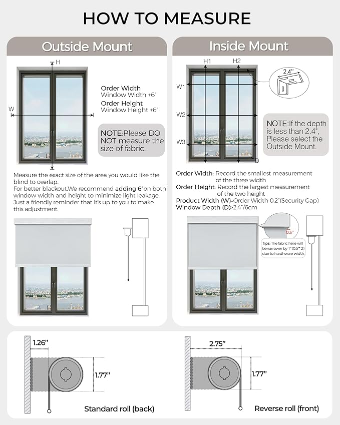 AIVIDIG Motorized Roller Automatic Shade with Remote Control, 100% Blackout Electric 21-110” Width Blinds for Windows with Alexa Google Home, Rechargeable Smart Customized Size（Waterproof-Light Grey）