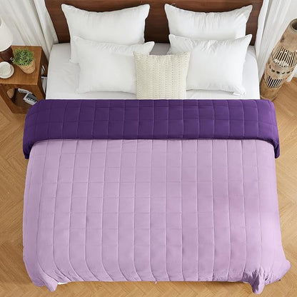 King Size Weighted Blanket for Adults (20 lbs, 80” x 87”, Purple) Cooling Heavy Blanket for Sleeping Perfect for 190-210 lbs, Breathable Blanket for Adults & Couple All Season, Machine Washable