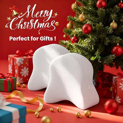 Memory Foam Leg Pillow for Side Sleepers - Relax from Sciatica, Back, HIPS, Knees, and Joints - Removable and Washable Cover - Perfect for Pregnancy and Nursing (White-Extra Soft)