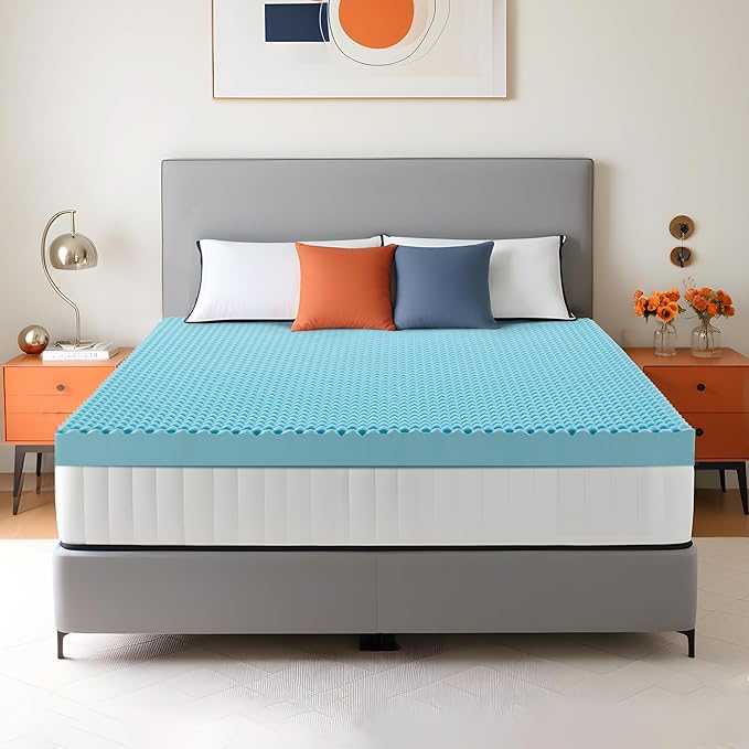 4 Inch Twin Mattress Topper, Memory Foam Mattress Topper Twin Size with Cooling Gel Egg Crate Matress Toppers, Breathable, CertiPUR-US Certified Dorm Essentials for College, RV,Apartment