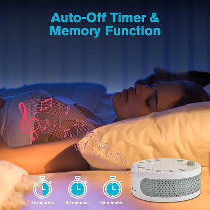 ORANGEHOME Portable White Noise Machine for Adults, Baby & Office Privacy - Sleep Sound Therapy with 9 Natural Soothing Sounds, 3 Timers, 32 Volume Levels, Battery Powered for Travel, Home, Nursery
