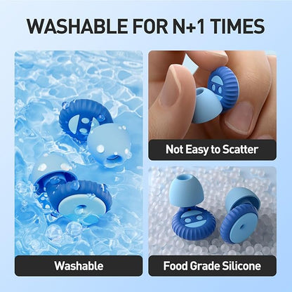 Noise Cancelling Earplugs 2 Pairs for Sleeping, Travel, Office - Soft Silicone Earplugs, 35dB Noise Reduction, Comfortable, Reusable, Multiple Sizes XS/S/M/L for Snoring, Focus & Study - Black & Blue