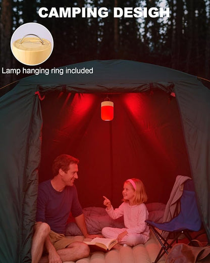 Aoife 670nm Red Light Sleep Lamp Night Light for Bedside Sleep with 4 Color Modes Red Warm White Natural Cool White 10 Brightness Levels Touch & Remote Control Timer for Bedroom or Hanging Use