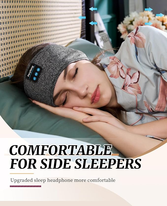 Perytong 2 Pack Sleep Headphones, Sleeping Headphones | Bluetooth Headband with Ultra-Thin HD Stereo Speaker, Wireless Headphone for Sports, Insomnia, Yoga, Air Travel, Meditation