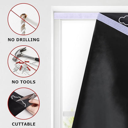 LazBlinds 100% Blackout Roller Shades, No Tools No Drill Cordless Blinds for Windows, Thermal Insulated UV Protection Privacy Window Shades for Bedroom (48''W x 72''H, Stars)