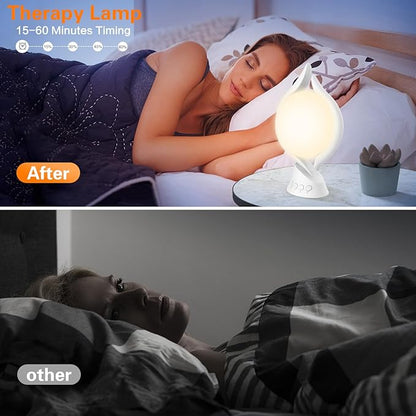Voraiya Light Therapy Lamp 10000 Lux, UV-Free Therapy Light with 5 Brightness, 3 Color Temperature, 4 Timer, Memory Function, Full Spectrum, Bright Seasonal Sun Light Lamp for Bedroom, Office