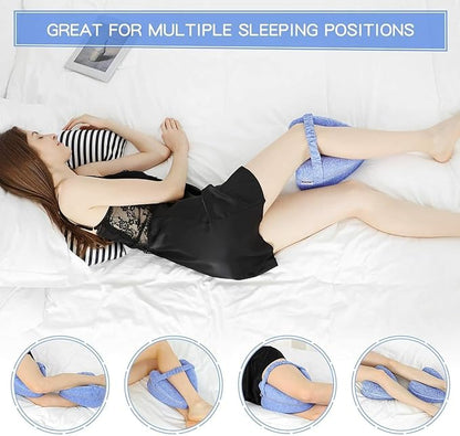 Hip Alignment Pillow for Side Sleepers – Memory Foam Knee Pillow for Sciatica & Hip Pain Relief, Smooth Spine Leg Support Cushion for Pregnancy, Seniors, and Recovery (Pink)