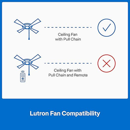 Lutron Caseta Smart Fan Speed Control Switch (Smart Hub Required), Single-Pole Lutron Caseta Switch for Fans, PD-FSQN-WH, White