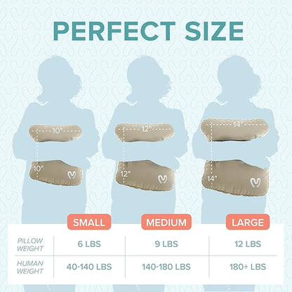 Calmier - 12 lb Sensory Weighted Pillow - Glass Bead Filled Hug Pillow - Ultra Plush Cozy Weight Sensory Pillows for Adults and Kids - Weighted Lap Pad (Tan- Minky, 12 LBS)