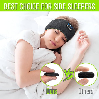 LC-dolida Sleep Headphones Bluetooth Headband, Headband Headphones Wireless Earphones Built in Speakers for Side Sleepers, Sleep Earbuds Gifts for Men Women Kids Teens